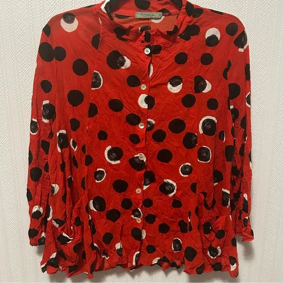 Chalet et Ceci Jacket McKenna Red Polka Dot - Picture 2 of 15